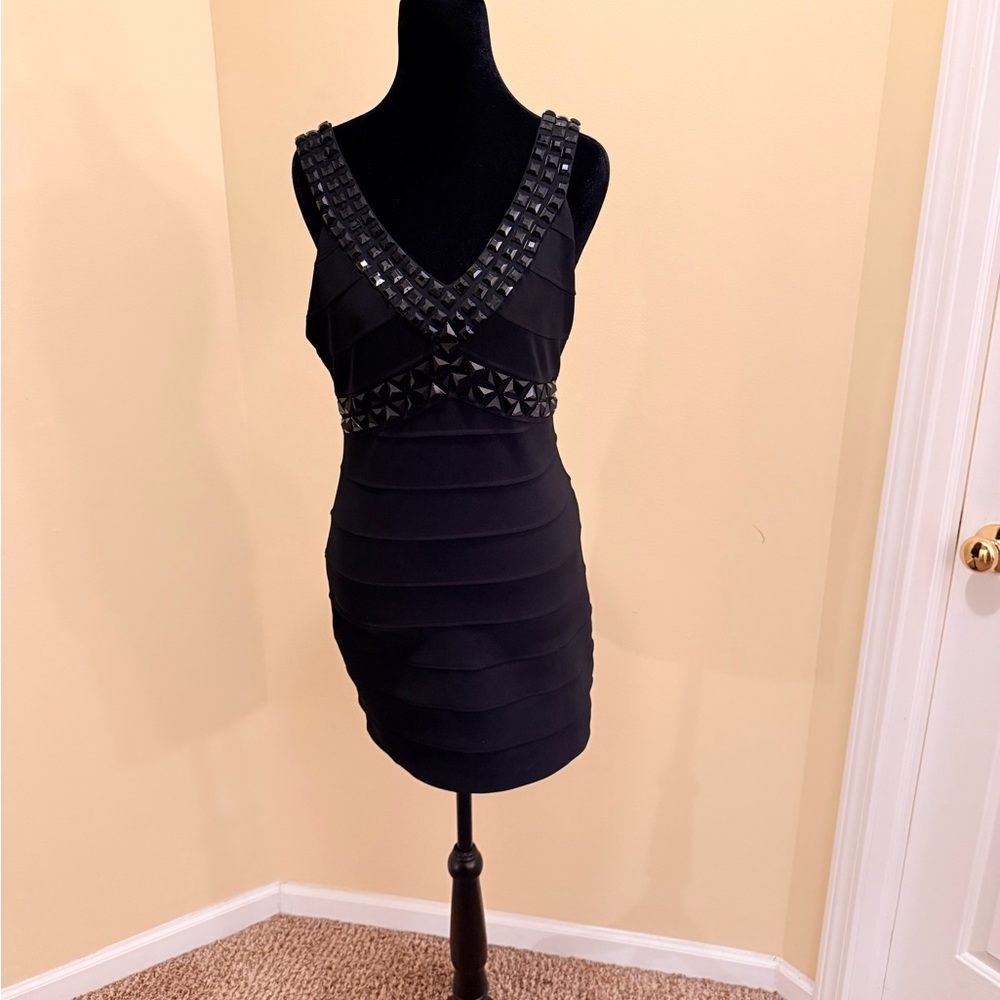 Elegant Black Studded Dress